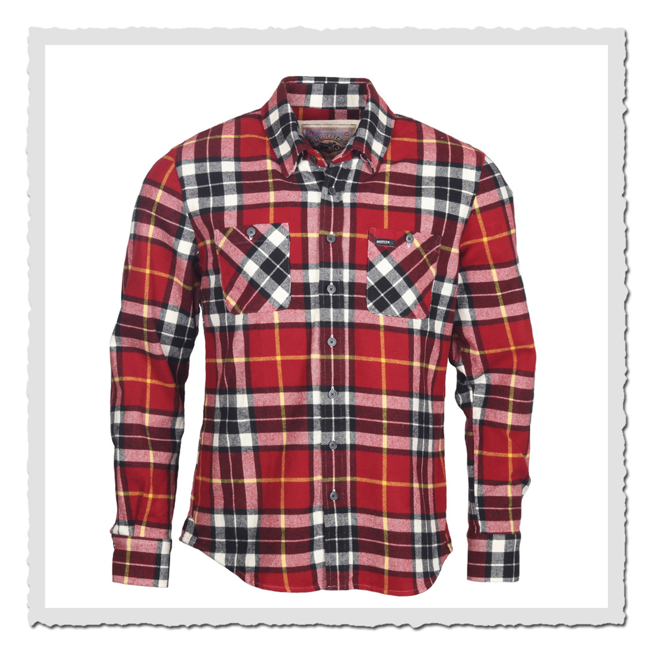 The Rokker Company Portland Shirt Red Check – klassisches Flanellhemd im Retro-Stil